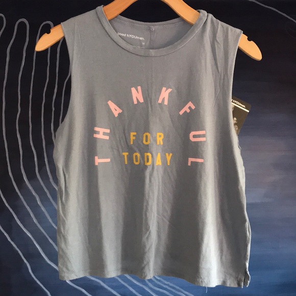 NWT good hYOUman “Thankful for Today” crop - Picture 6 of 11